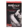 Manforce Strawberry Flavour Premium Condoms, 10 Count