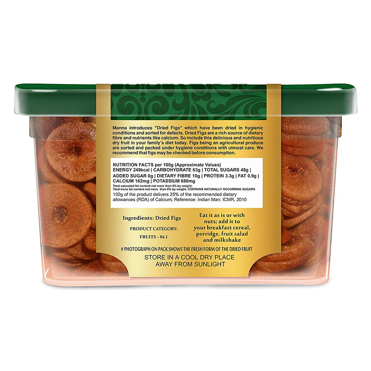 Manna Dried Aegean Figs, 180 gm, Pack of 1 Manna Dried Aegean Figs, 180 gm, Pack of 1