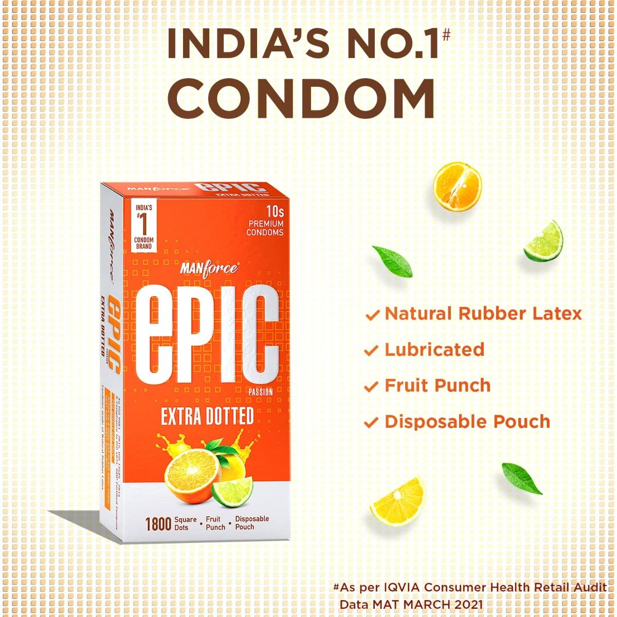 Manforce Epic Passion Extra Dotted Fruit Punch Flavour Premium Condoms, 10 Count, Pack of 1 Manforce Epic Passion Extra Dotted Fruit Punch Flavour Premium Condoms, 10 Count, Pack of 1