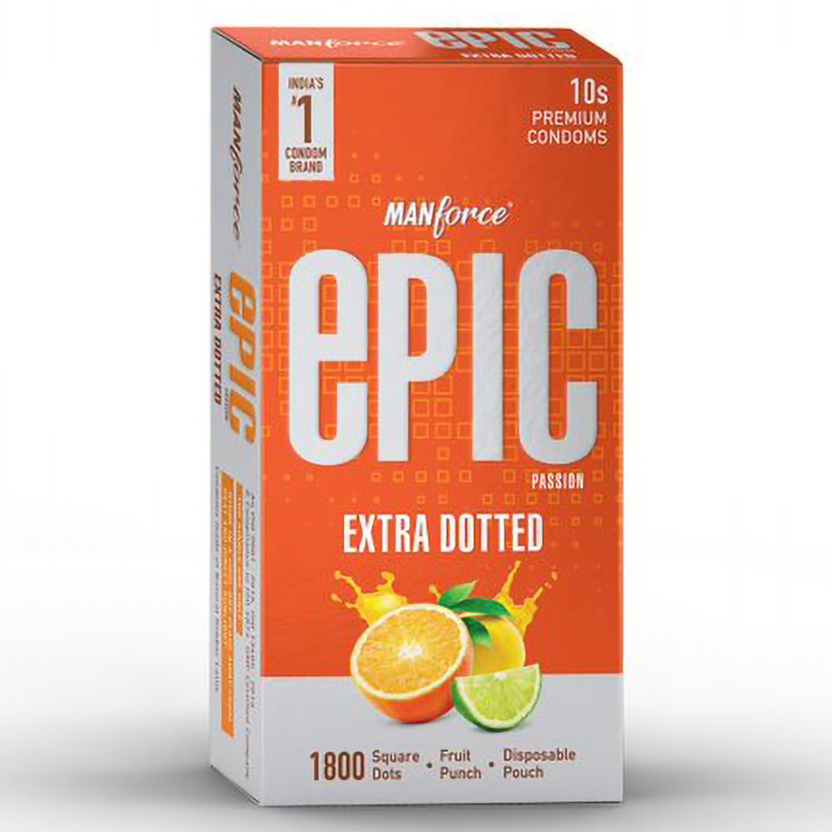 Manforce Epic Passion Extra Dotted Fruit Punch Flavour Premium Condoms, 10 Count, Pack of 1 Manforce Epic Passion Extra Dotted Fruit Punch Flavour Premium Condoms, 10 Count, Pack of 1