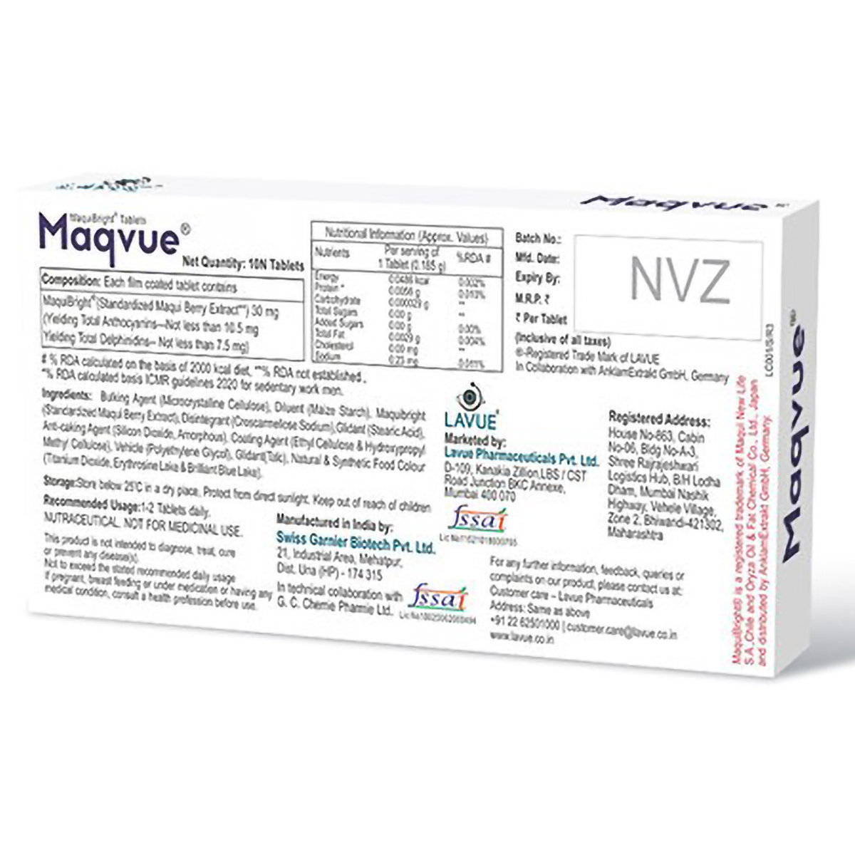 Maqvue Tablet 10's, Pack of 10 Maqvue Tablet 10's, Pack of 10
