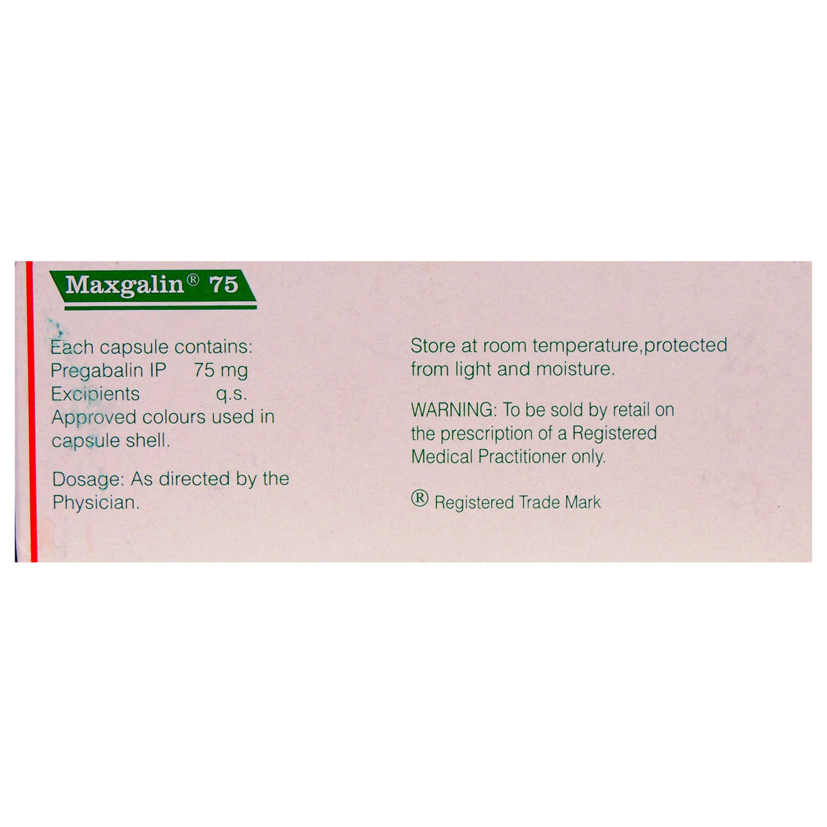 Maxgalin 75 Capsule 10's, Pack of 10 CAPSULES Maxgalin 75 Capsule 10's, Pack of 10 CAPSULES