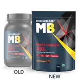 MuscleBlaze Mass Gainer XXL Chocolate Flavour Powder, 1 kg, Pack of 1