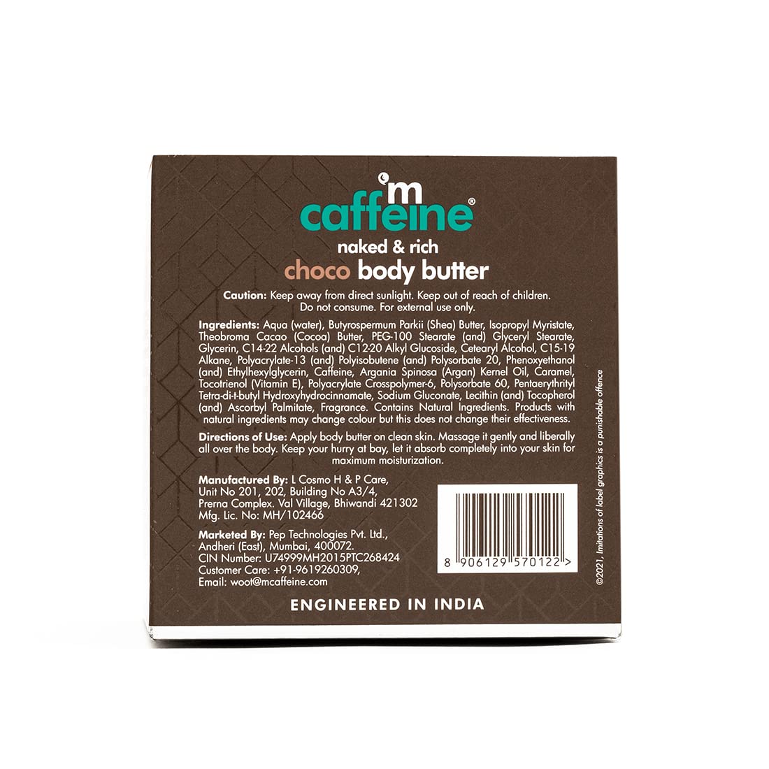 Mcaffeine Naked & Rich Choco Body Butter, 250 gm, Pack of 1 Mcaffeine Naked & Rich Choco Body Butter, 250 gm, Pack of 1