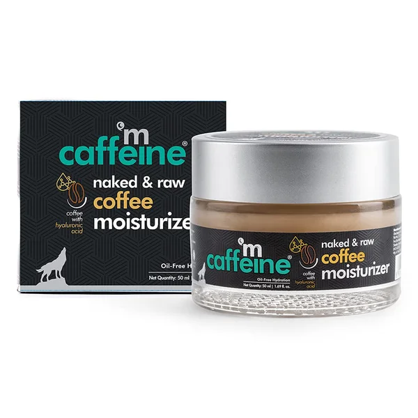 Mcaffeine Naked &amp; Raw Coffee Moisturizer 50 ml | Coffee, Hyaluronic Acid &amp; Pro Vitamin B5 | For 48 Hrs Of Moisturization | Oil Free Hydration | Lightweight &amp; Non Sticky Formula | For All Skin Type, Pack of 1
