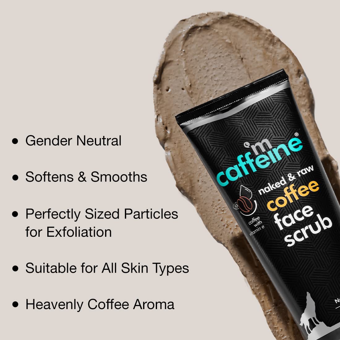 Mcaffeine Naked & Raw Coffee Face Scrub 100 gm | Coffee, Caffiene, Walnut, Argan Oil & Vitamin E | Gives fresh & Glowing Skin | Remove Tan & Blackheads | Controls Oil | Lightweight & Non-Greasy | Both Men & Women | For Normal To Oily Skin, All Skin Type, Pack of 1 Mcaffeine Naked & Raw Coffee Face Scrub 100 gm | Coffee, Caffiene, Walnut, Argan Oil & Vitamin E | Gives fresh & Glowing Skin | Remove Tan & Blackheads | Controls Oil | Lightweight & Non-Greasy | Both Men & Women | For Normal To Oily Skin, All Skin Type, Pack of 1