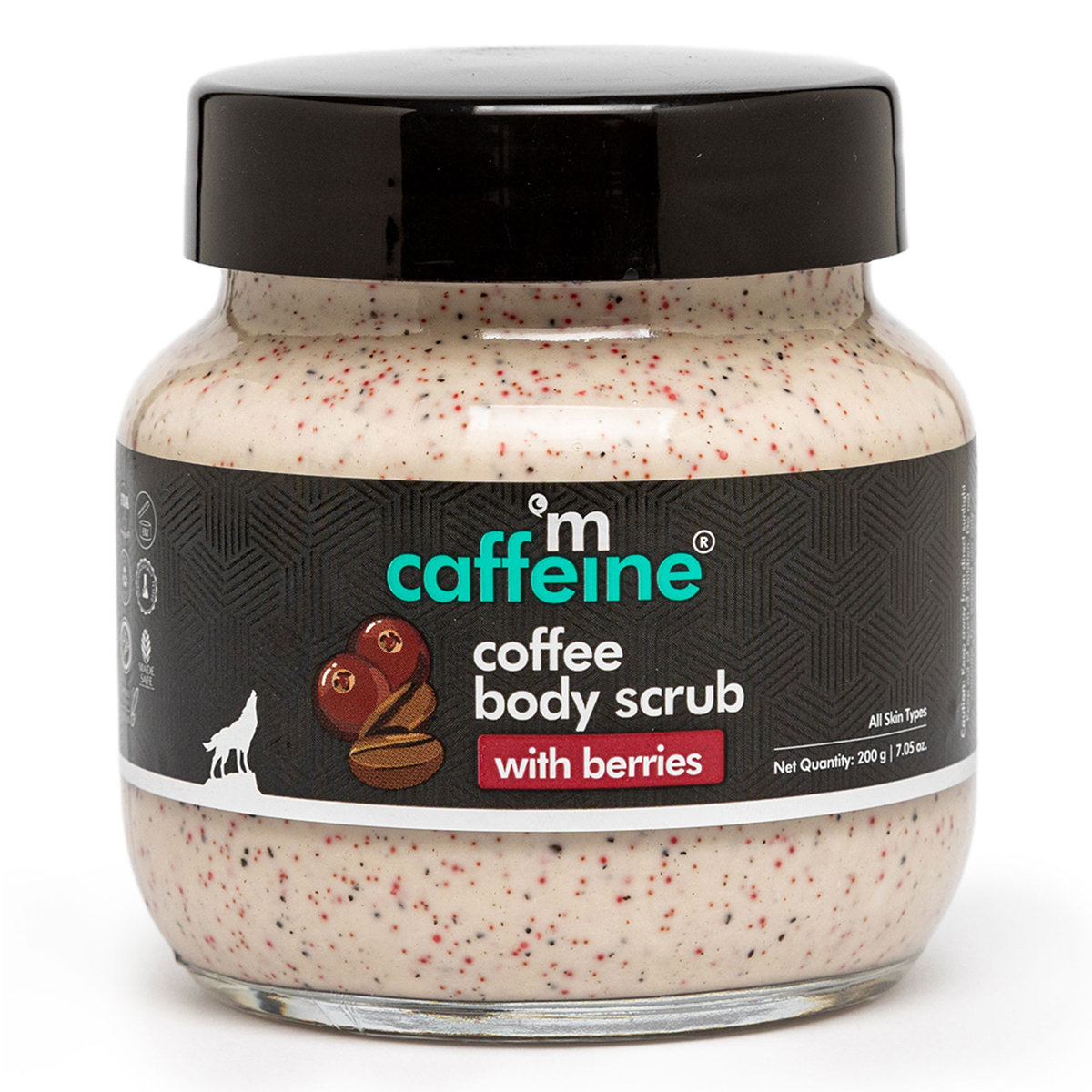 Mcaffeine Coffee Body Scrub with Berries 200 gm | Pure Arabica Coffee With Blend Of Strawberry, Raspberry & Cranberry | Removes Dead Skin | Moisturises Skin | Tan Removal Scrub | For Smooth Skin | For All Skin Type, Pack of 1 Mcaffeine Coffee Body Scrub with Berries 200 gm | Pure Arabica Coffee With Blend Of Strawberry, Raspberry & Cranberry | Removes Dead Skin | Moisturises Skin | Tan Removal Scrub | For Smooth Skin | For All Skin Type, Pack of 1