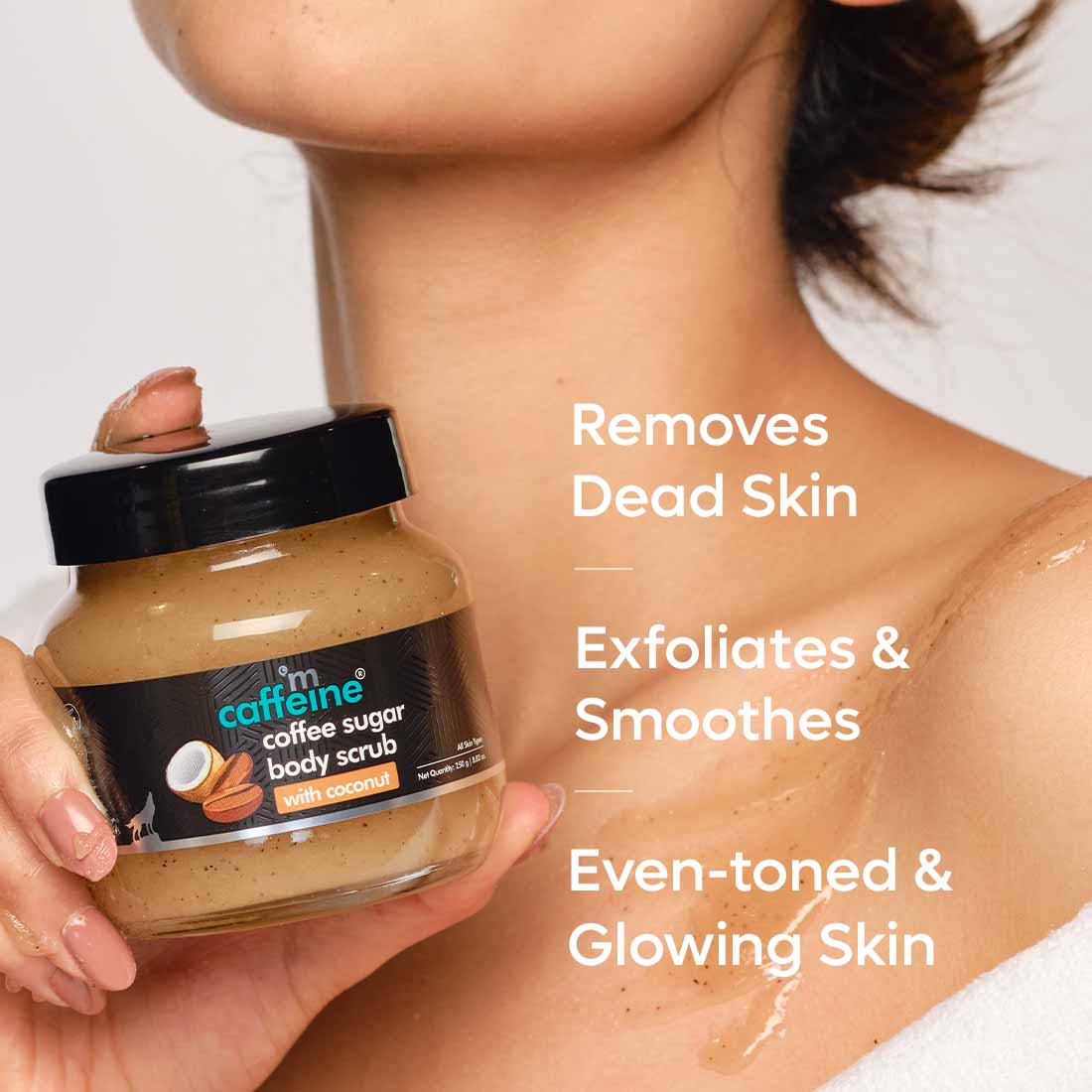 Mcaffeine Coffee Sugar Body Scrub with Coconut 250 gm | Coconut & Coffee | Gently Exfoliates & Smoothes Skin | Reduces Dead Skin, Tan & Scars | Gives Even Toned & Glowing Skin | For All Skin Type, Pack of 1 Mcaffeine Coffee Sugar Body Scrub with Coconut 250 gm | Coconut & Coffee | Gently Exfoliates & Smoothes Skin | Reduces Dead Skin, Tan & Scars | Gives Even Toned & Glowing Skin | For All Skin Type, Pack of 1