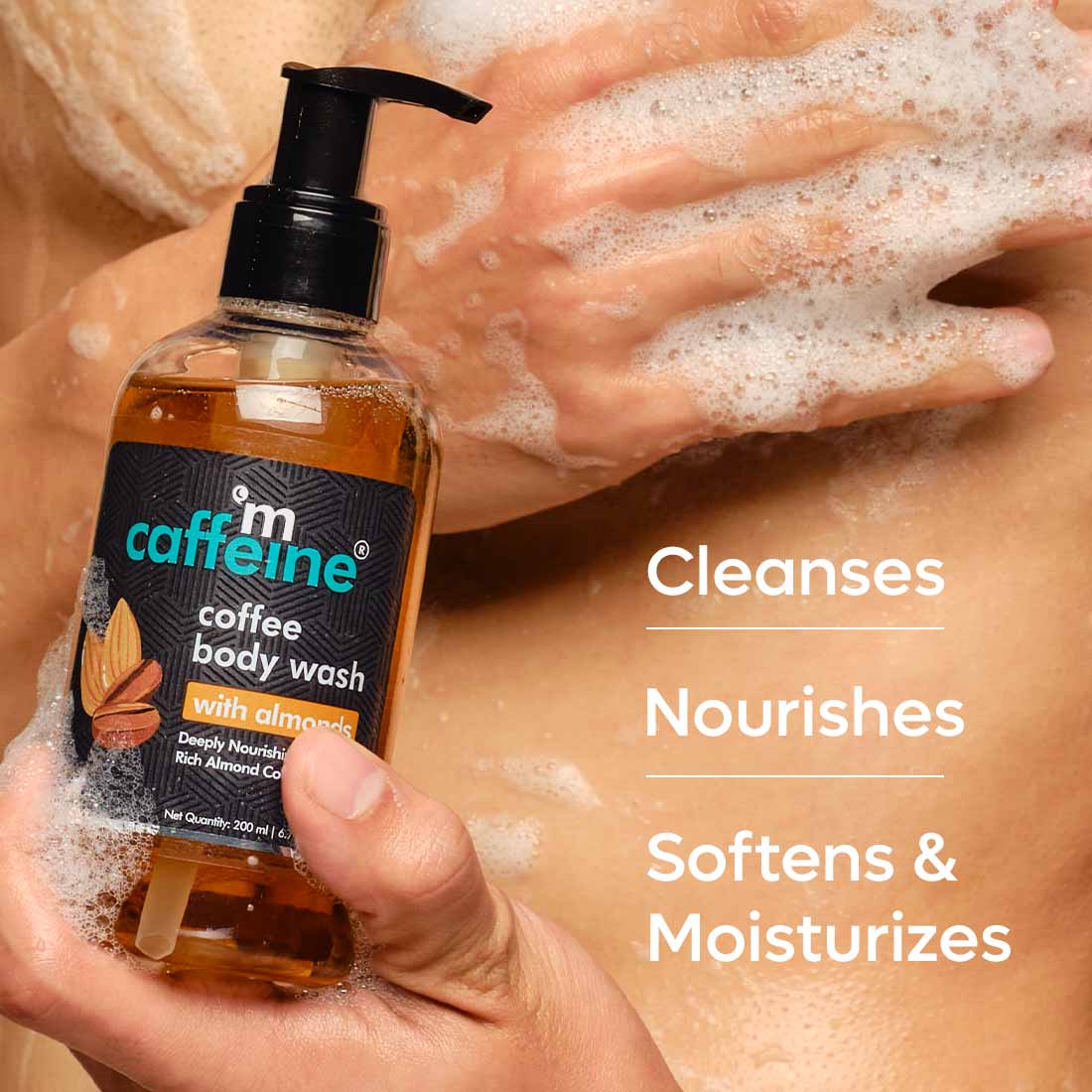 Mcaffeine Coffee Body Wash With Almonds 200 ml | Enriched With Almond, Caffiene, Coffee Extract & Vitamin E | Deeply Cleanses, Nourishes & De-Tans Skin | For Both Men & Women | For All Skin Type, Pack of 1 Mcaffeine Coffee Body Wash With Almonds 200 ml | Enriched With Almond, Caffiene, Coffee Extract & Vitamin E | Deeply Cleanses, Nourishes & De-Tans Skin | For Both Men & Women | For All Skin Type, Pack of 1