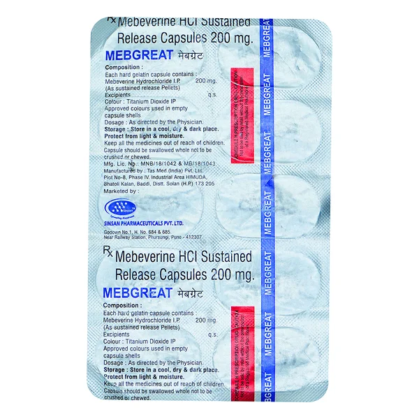 Mebgreat 200 mg Capsule 10's, Pack of 10 CapsuleS