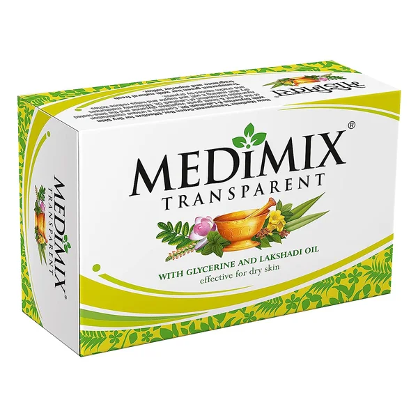 Medimix Transparent Soap 125 gm | With Natural Glycerin &amp; Lakshadi Oil | Moisturises | For Dry Skin, Pack of 1