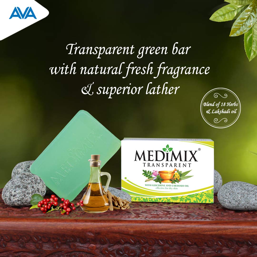Medimix Transparent Soap 125 gm | With Natural Glycerin & Lakshadi Oil | Moisturises | For Dry Skin, Pack of 1 Medimix Transparent Soap 125 gm | With Natural Glycerin & Lakshadi Oil | Moisturises | For Dry Skin, Pack of 1