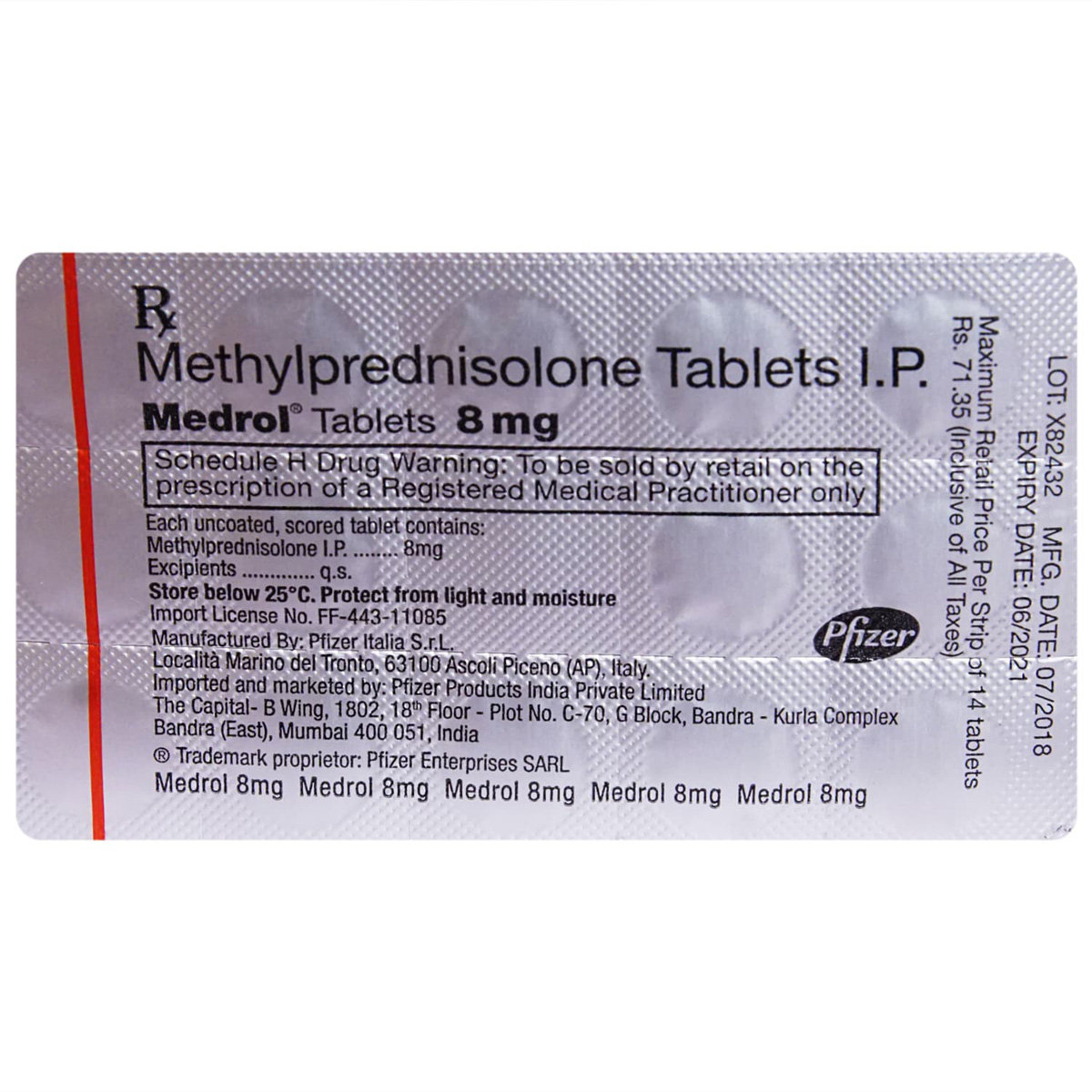 Medrol Tablet 14's, Pack of 14 TABLETS Medrol Tablet 14's, Pack of 14 TABLETS