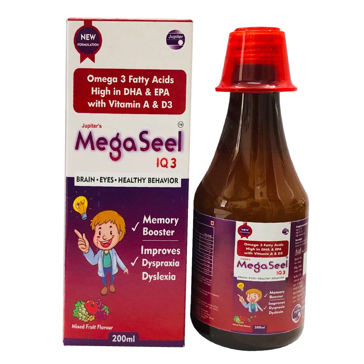 Megaseel IQ3 Mixed Fruit Syrup 200 ml, Pack of 1 Megaseel IQ3 Mixed Fruit Syrup 200 ml, Pack of 1