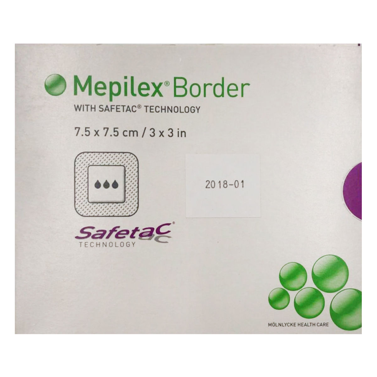 Mepilex Border Dressing 7.5x7.5 cm, 1 Count, Pack of 1 Mepilex Border Dressing 7.5x7.5 cm, 1 Count, Pack of 1