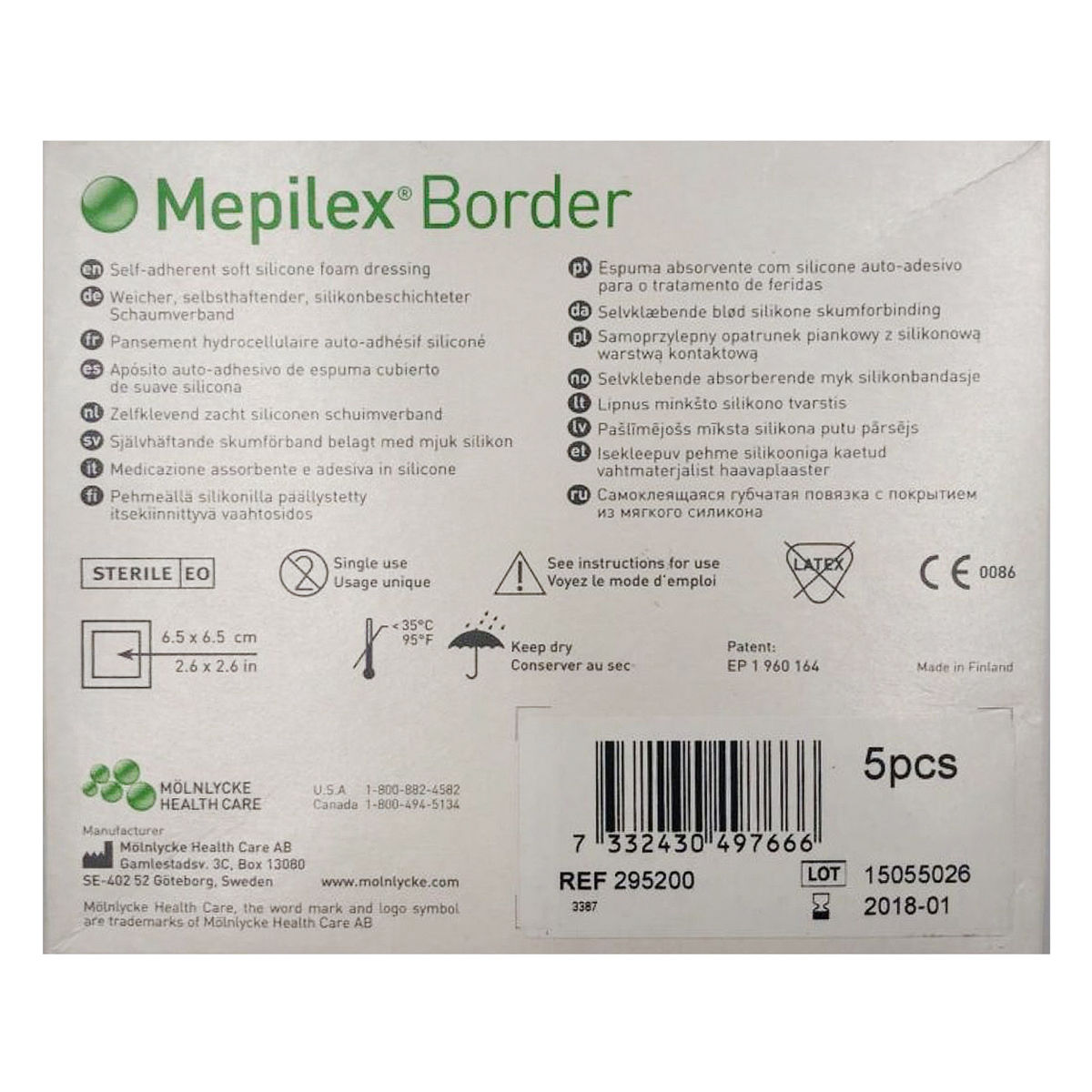 Mepilex Border Dressing 7.5x7.5 cm, 1 Count, Pack of 1 Mepilex Border Dressing 7.5x7.5 cm, 1 Count, Pack of 1