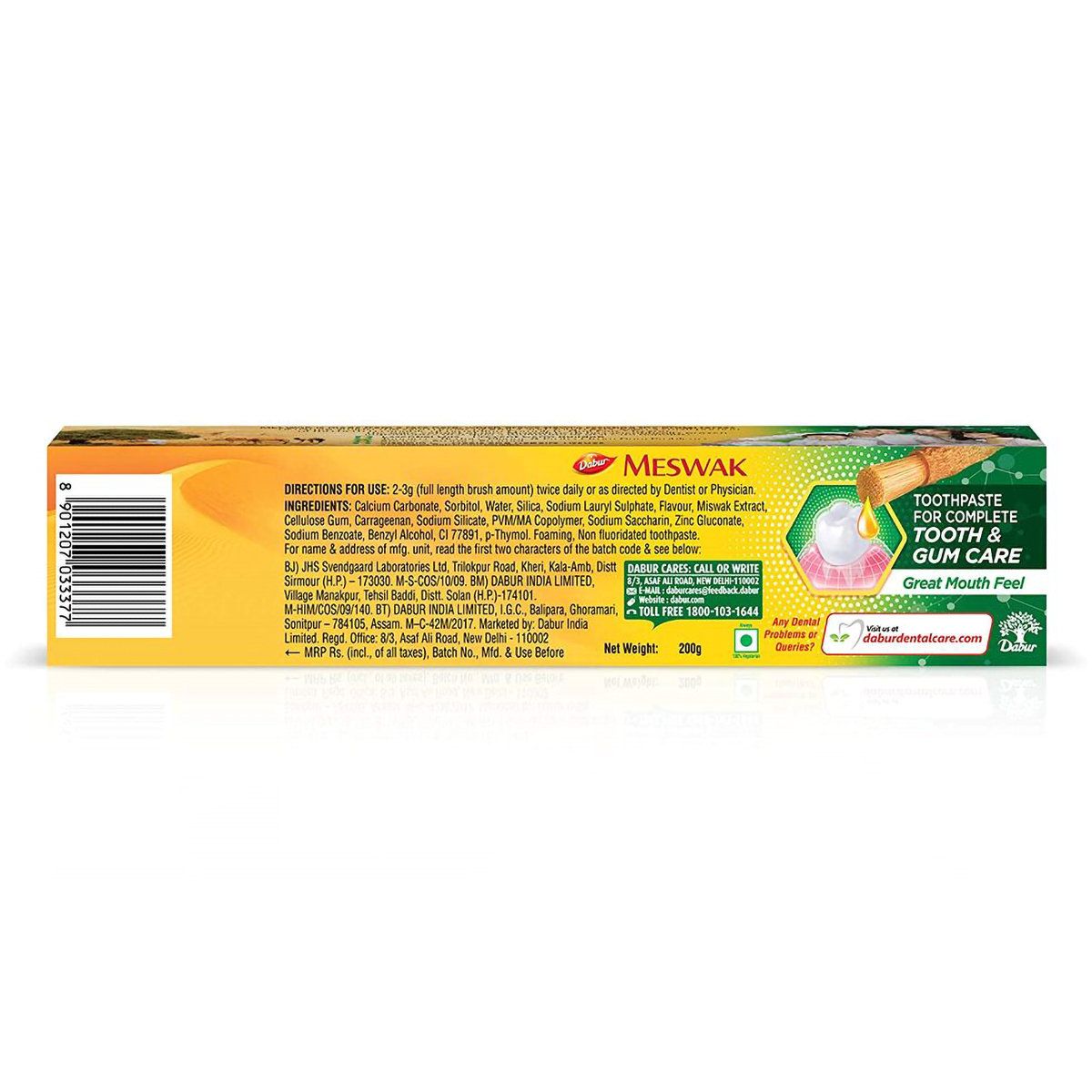 Dabur Meswak Complete Tooth & Gum Care Toothpaste, 200 gm, Pack of 1 Dabur Meswak Complete Tooth & Gum Care Toothpaste, 200 gm, Pack of 1