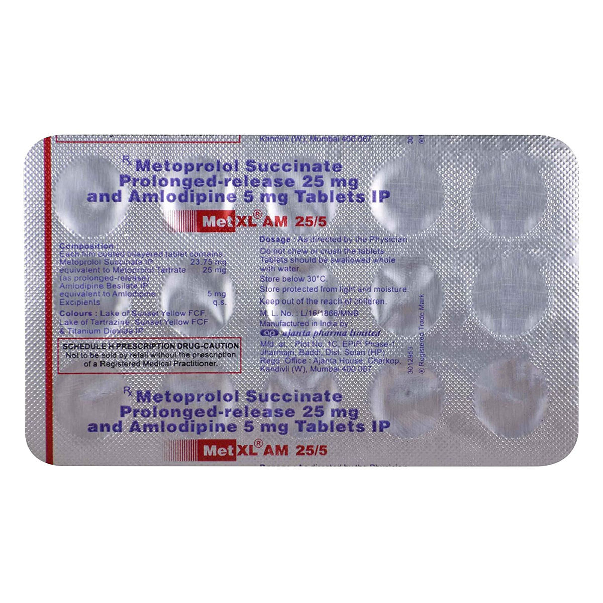 Buy MET XL AM 25MG TABLET Online