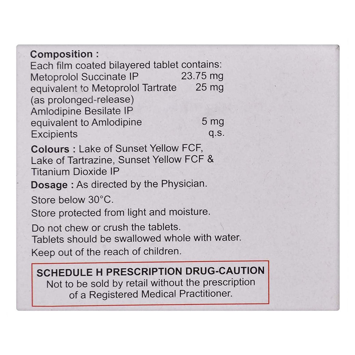 Met XL AM 25/5 Tablet 15's, Pack of 15 TabletS Met XL AM 25/5 Tablet 15's, Pack of 15 TabletS