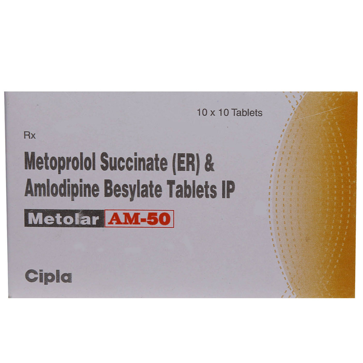 Metolar AM 50 Tablet 10's, Pack of 10 TABLETS Metolar AM 50 Tablet 10's, Pack of 10 TABLETS