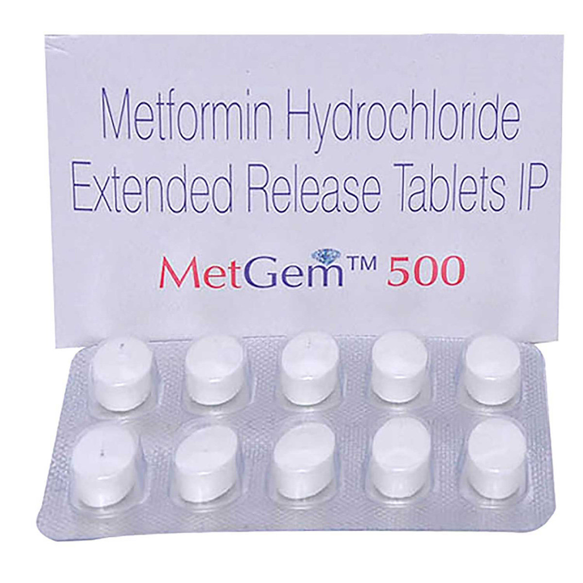 MetGem 500 Tablet 10's, Pack of 10 TABLET ERS MetGem 500 Tablet 10's, Pack of 10 TABLET ERS