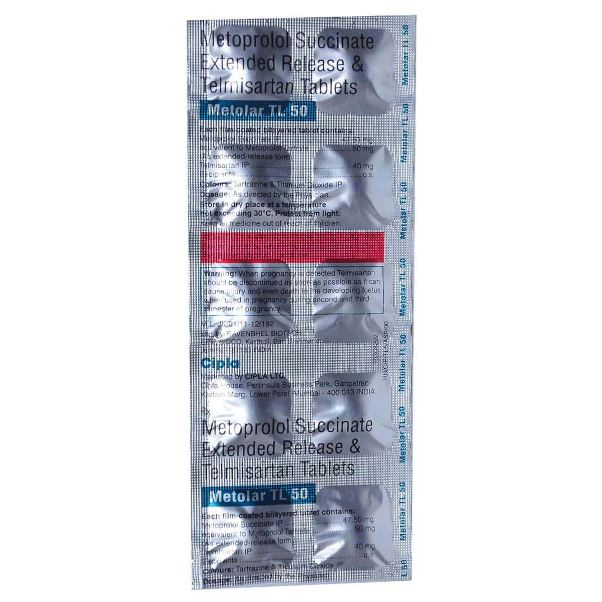 Metolar TL 50 Tablet 10's, Pack of 10 TABLETS Metolar TL 50 Tablet 10's, Pack of 10 TABLETS