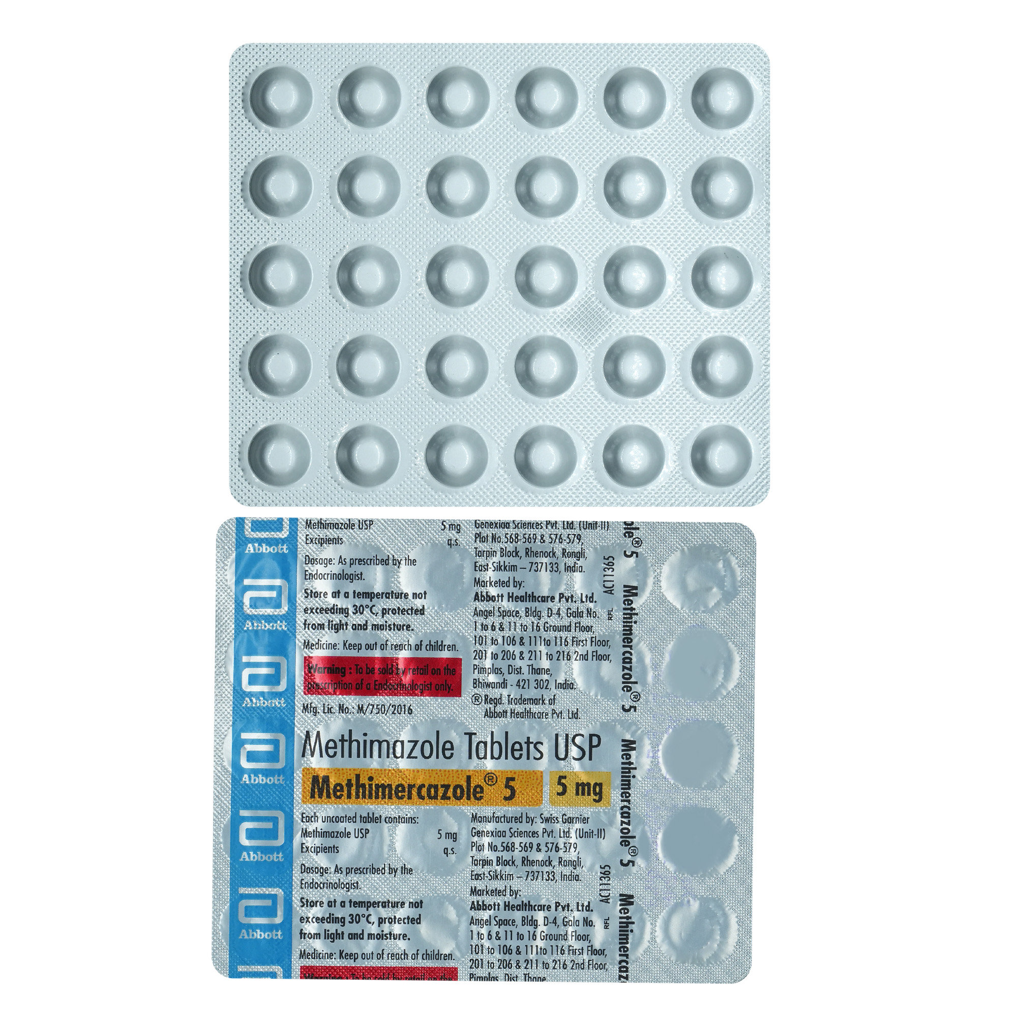 Methimercazole 5 Tablet 30's, Pack of 30 TabletS Methimercazole 5 Tablet 30's, Pack of 30 TabletS