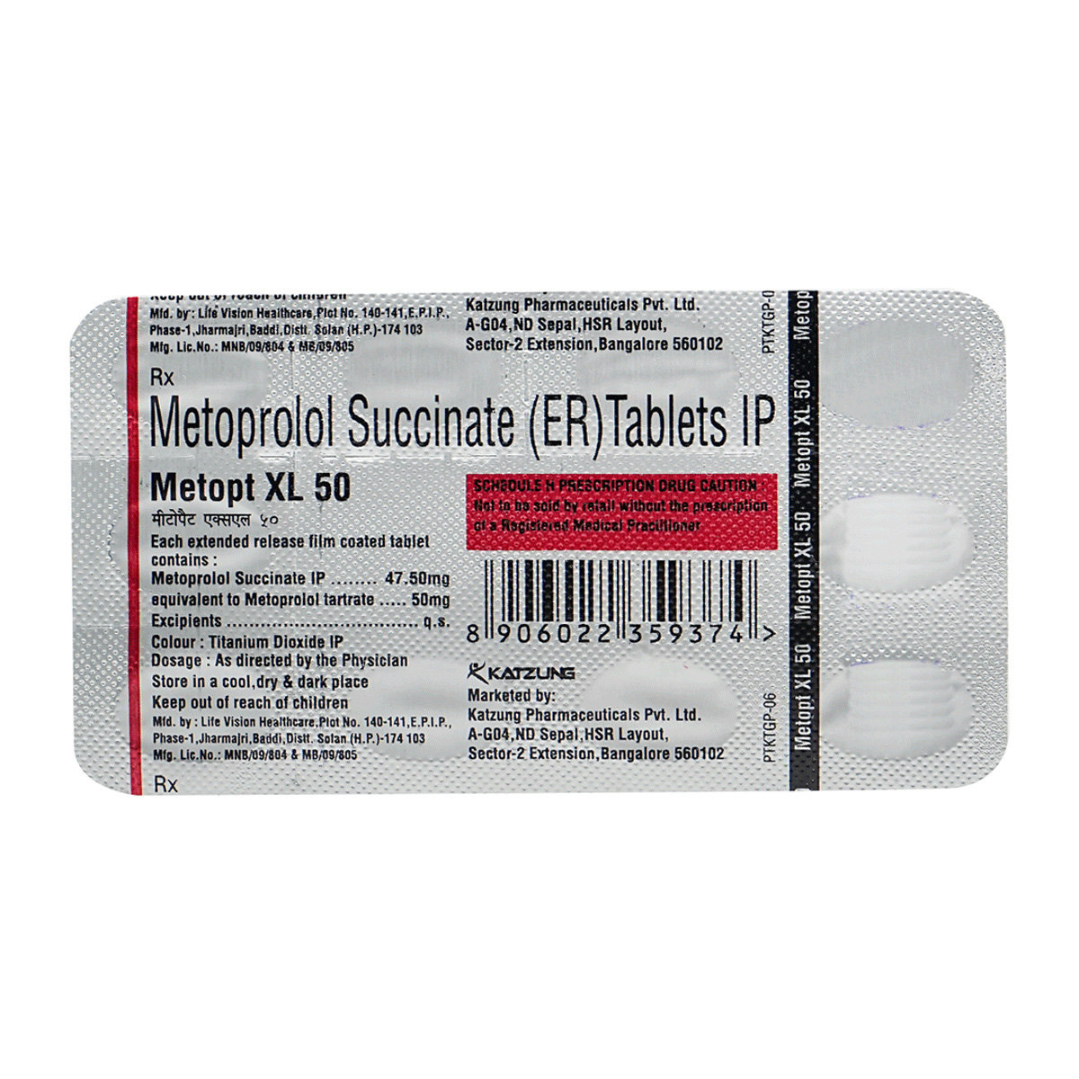 Metopt XL 50 mg Tablet 10's, Pack of 10 TabletS Metopt XL 50 mg Tablet 10's, Pack of 10 TabletS