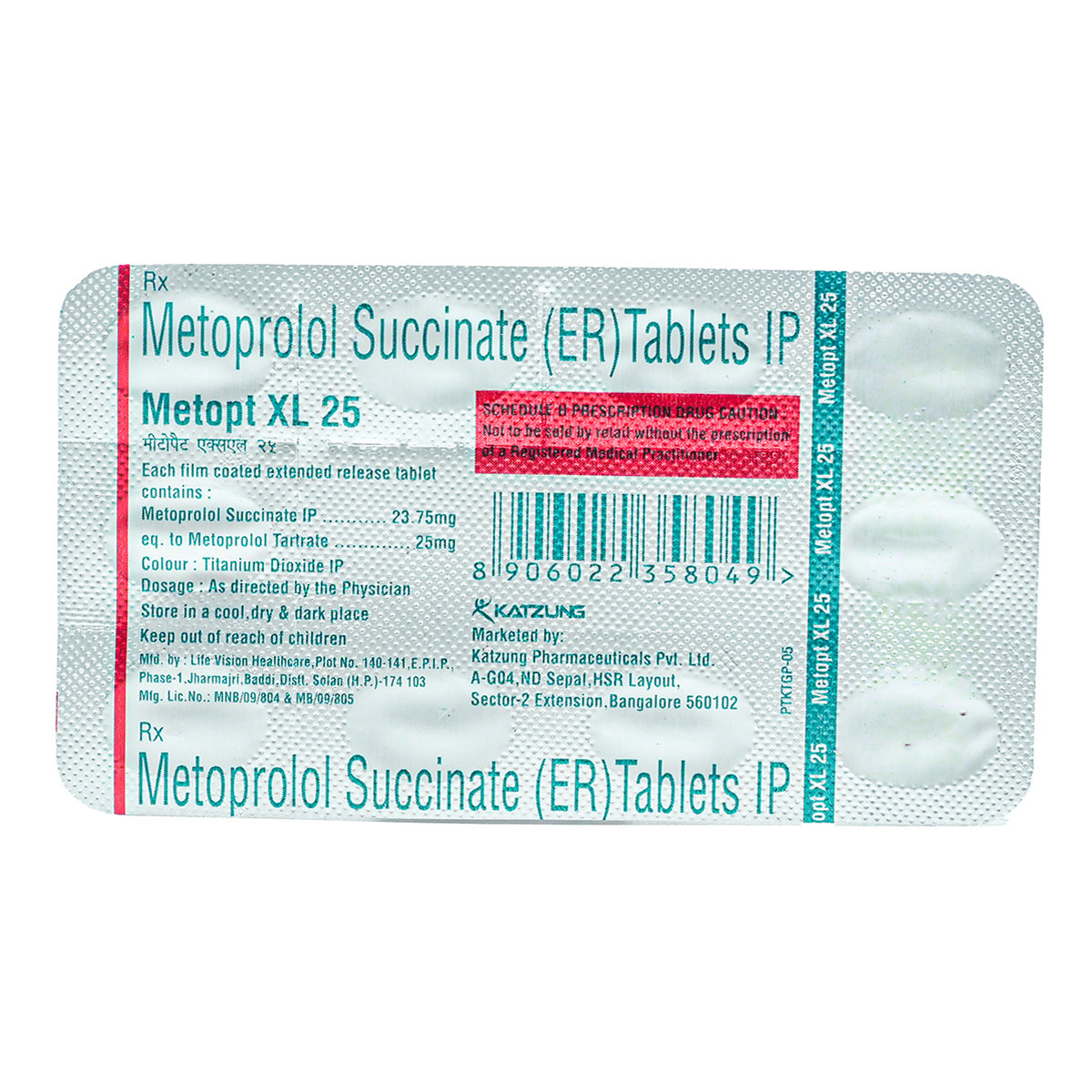 Metopt XL 25 Tablet 10's, Pack of 10 TABLETS Metopt XL 25 Tablet 10's, Pack of 10 TABLETS