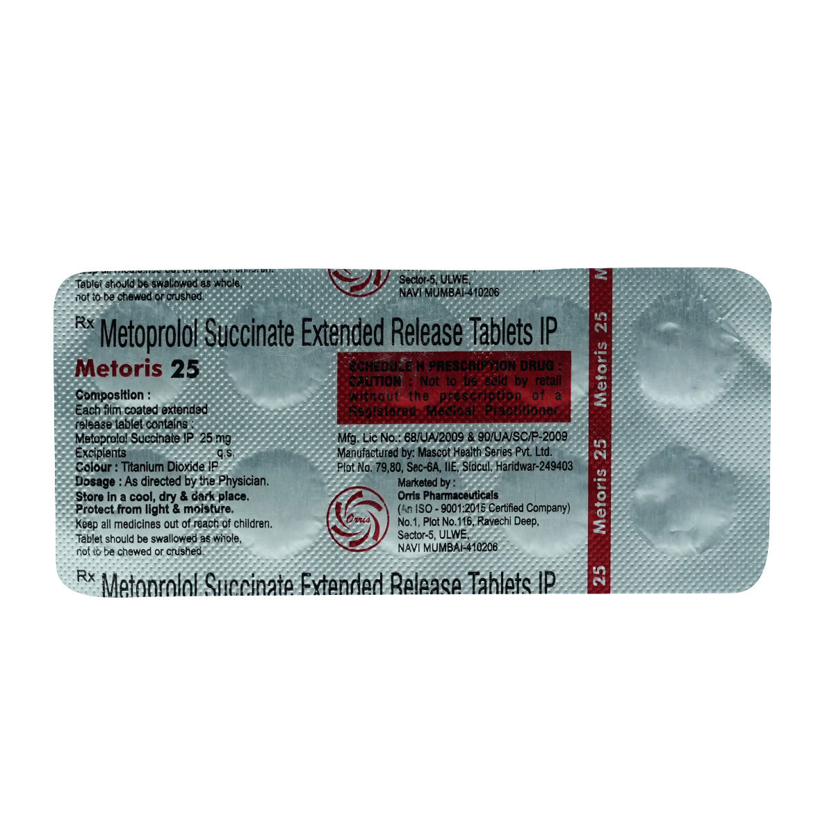 Metoris-25 Tablet 10's, Pack of 10 TABLETS Metoris-25 Tablet 10's, Pack of 10 TABLETS