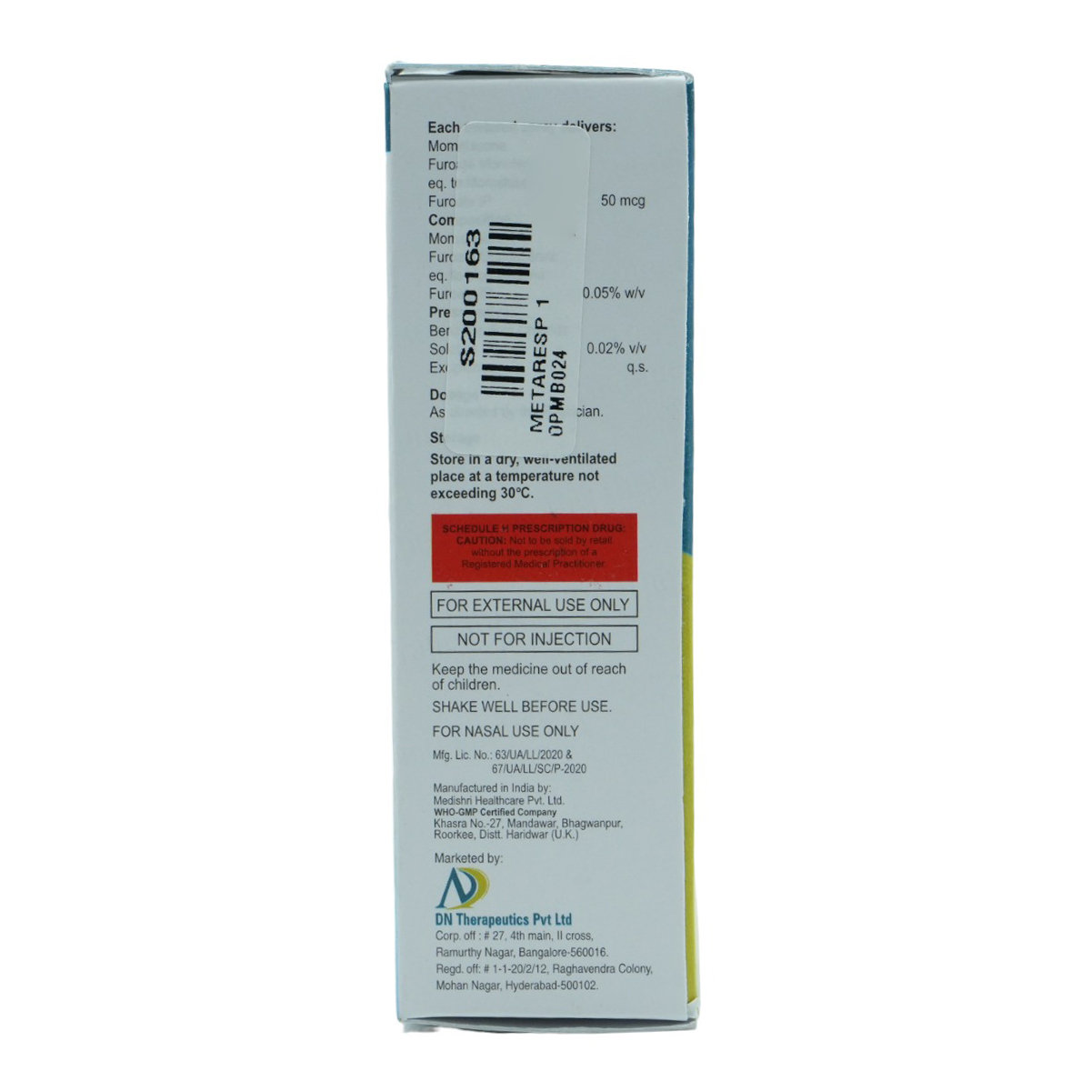 Metaresp 0.05% Nasal Spray 100 mdi, Pack of 1 Nasal Spray Metaresp 0.05% Nasal Spray 100 mdi, Pack of 1 Nasal Spray