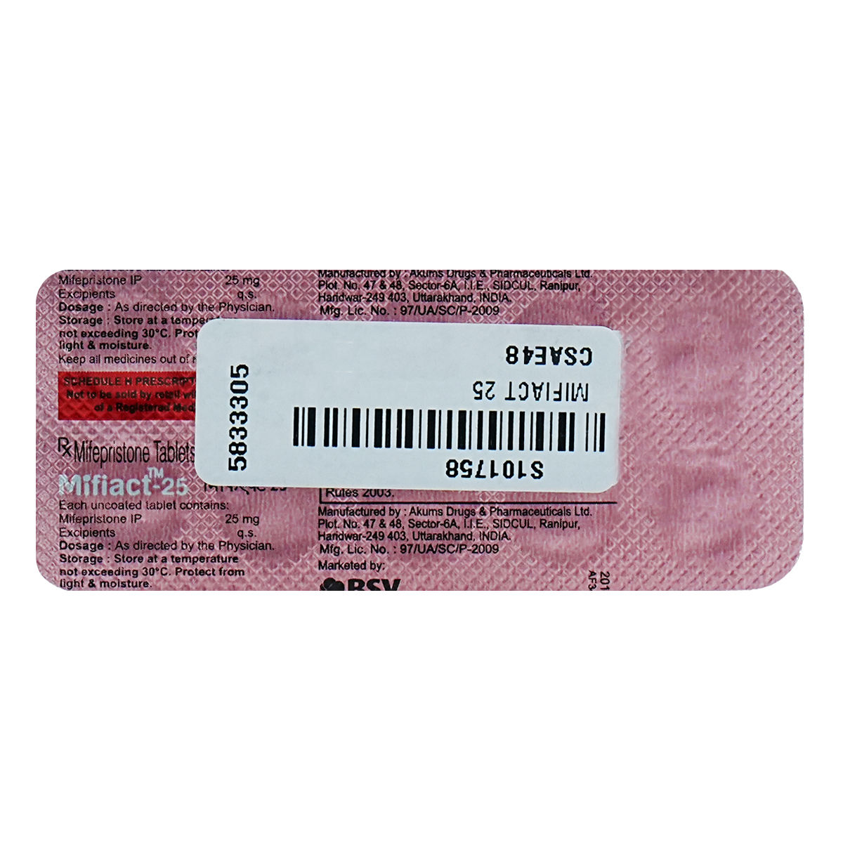 Buy Mifiact 25 mg Tablet 10's Online