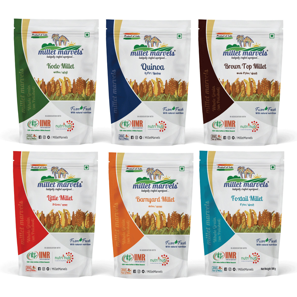 Millet Marvels Wholegrain, 6x500 gm, Pack of 1 Millet Marvels Wholegrain, 6x500 gm, Pack of 1