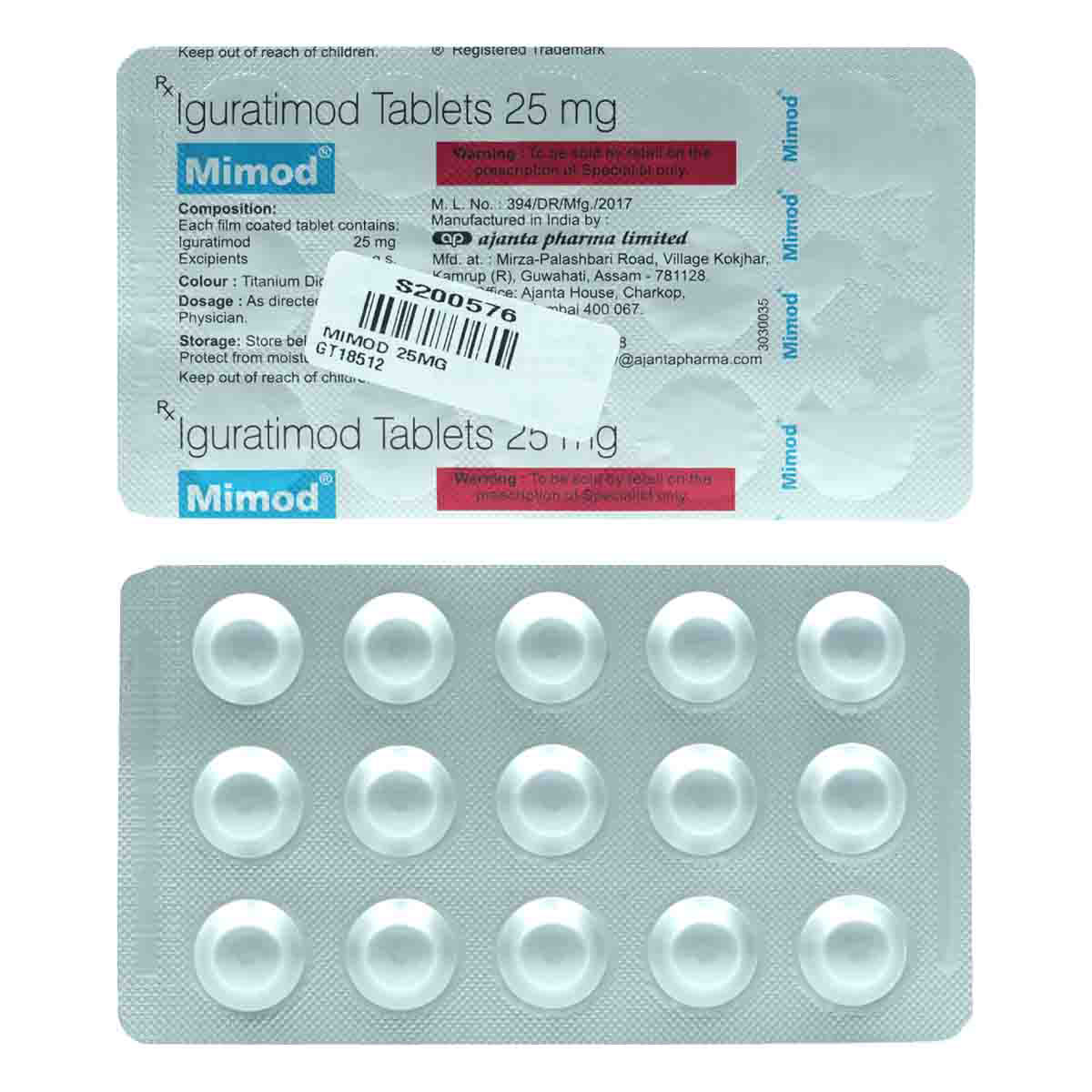 Buy Mimod 25 mg Tablet 15's Online