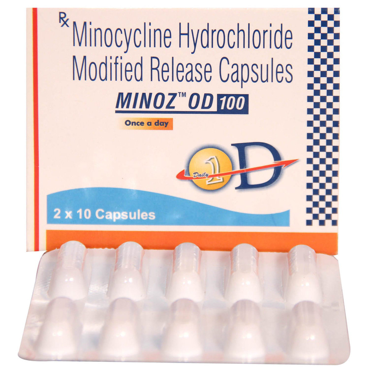 Minoz OD 100 Capsule 10's, Pack of 10 CAPSULES Minoz OD 100 Capsule 10's, Pack of 10 CAPSULES