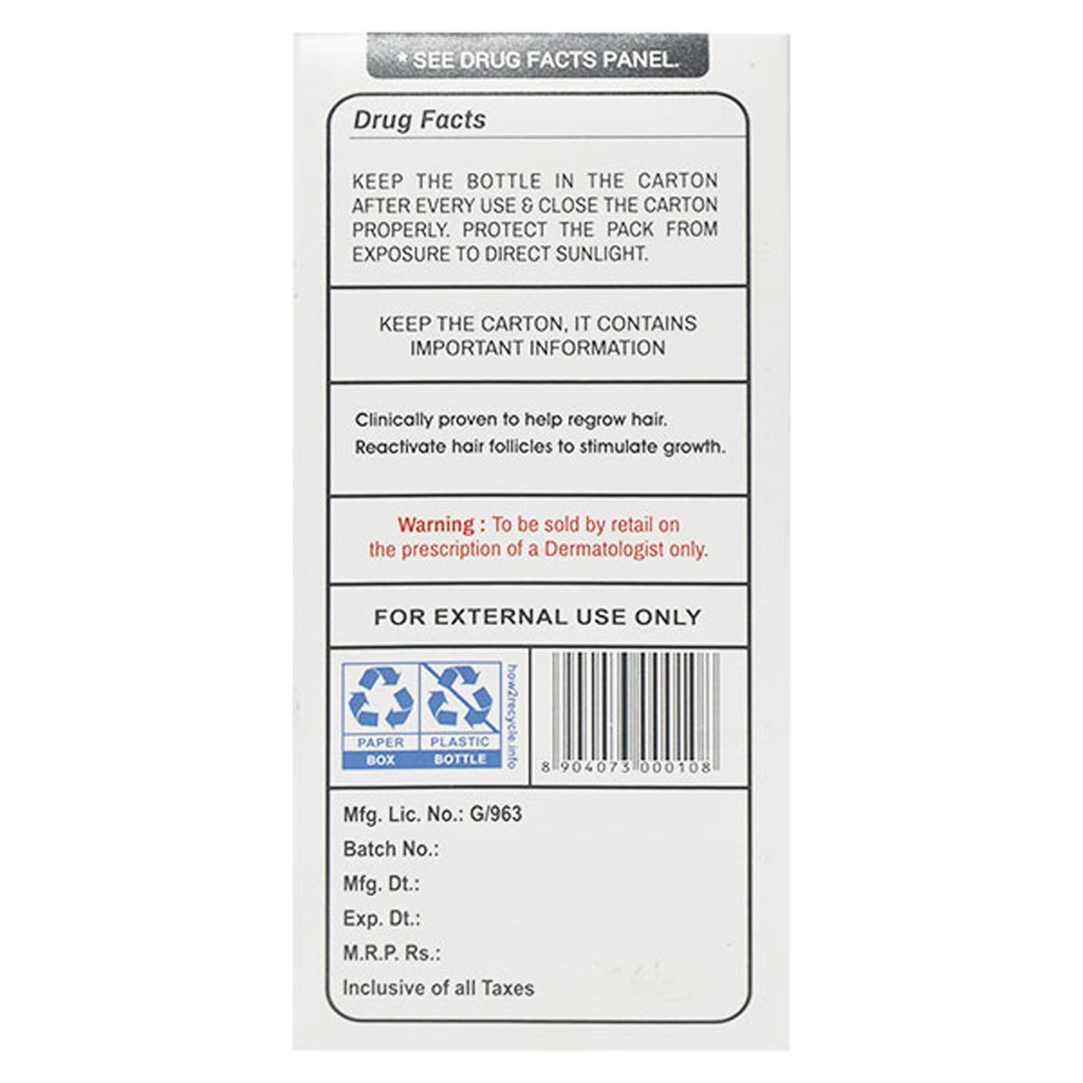 Minotress 5% Soloution 60 ml, Pack of 1 SOLUTION Minotress 5% Soloution 60 ml, Pack of 1 SOLUTION