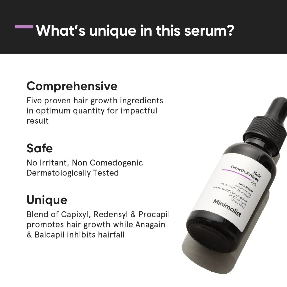 Minimalist 18% Hair Growth Actives Hair Serum 30 ml | Boosts Hair Growth and Improves Hair Thickness, Pack of 1 Minimalist 18% Hair Growth Actives Hair Serum 30 ml | Boosts Hair Growth and Improves Hair Thickness, Pack of 1