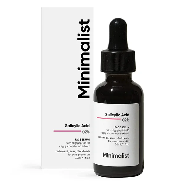 Minimalist 02% Salicylic Acid Face Serum 30 ml | Reduces Acne and Balances Oil, Pack of 1