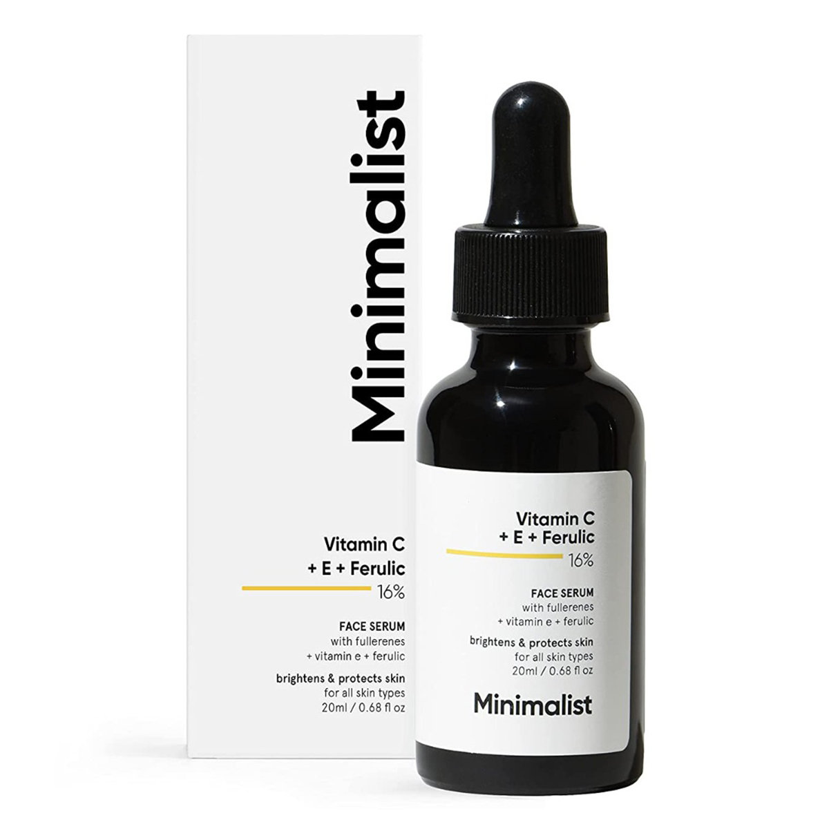 Minimalist 16% Vitamin C + E + Ferulic Acid Face Serum 20 ml | For Skin Brightening, Pack of 1 Minimalist 16% Vitamin C + E + Ferulic Acid Face Serum 20 ml | For Skin Brightening, Pack of 1