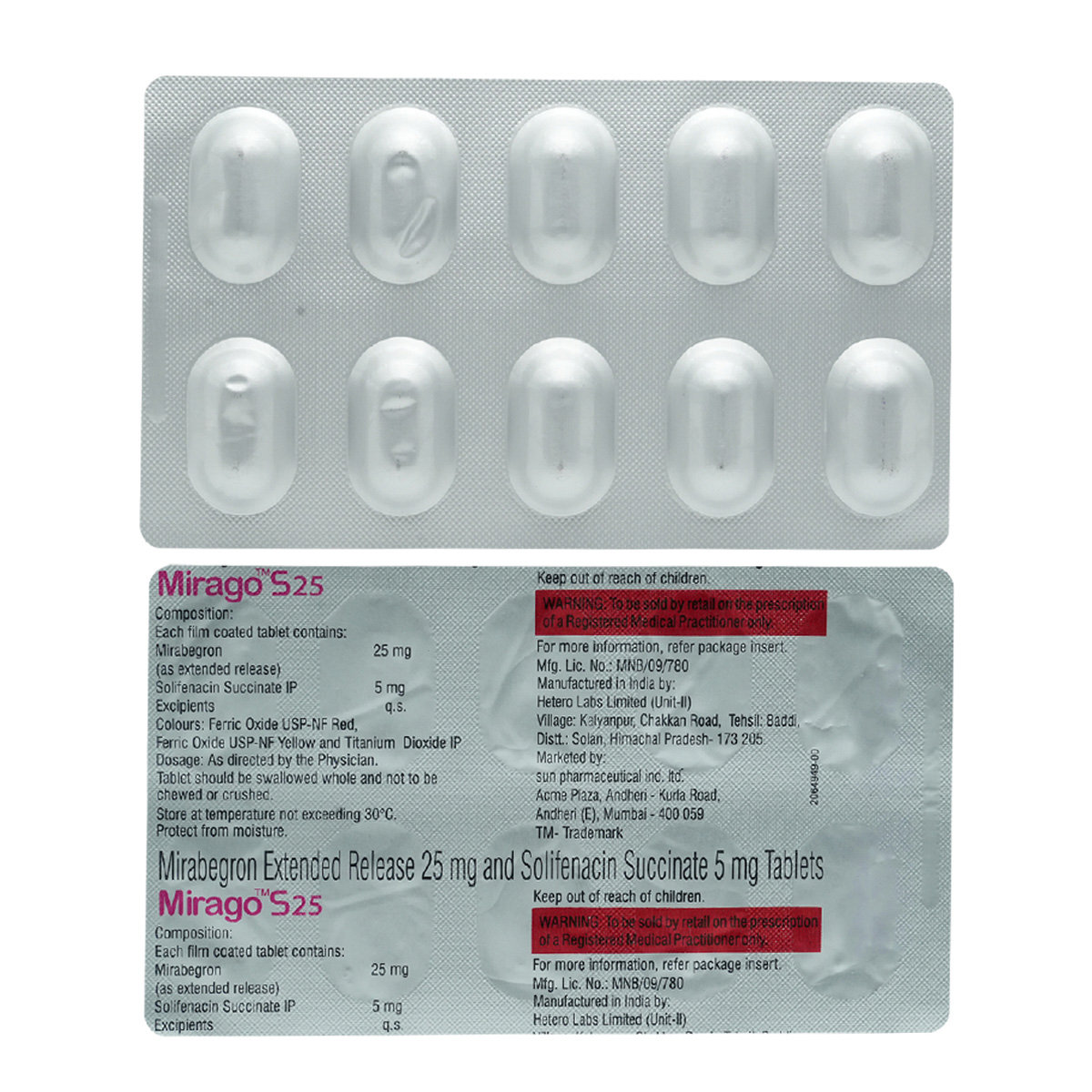 Mirago S 25 Tablet 10's, Pack of 10 Mirago S 25 Tablet 10's, Pack of 10