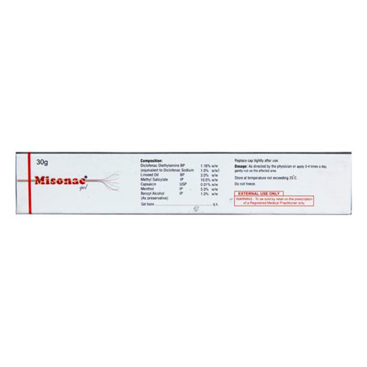 Misonac Gel 30 gm, Pack of 1 GEL Misonac Gel 30 gm, Pack of 1 GEL