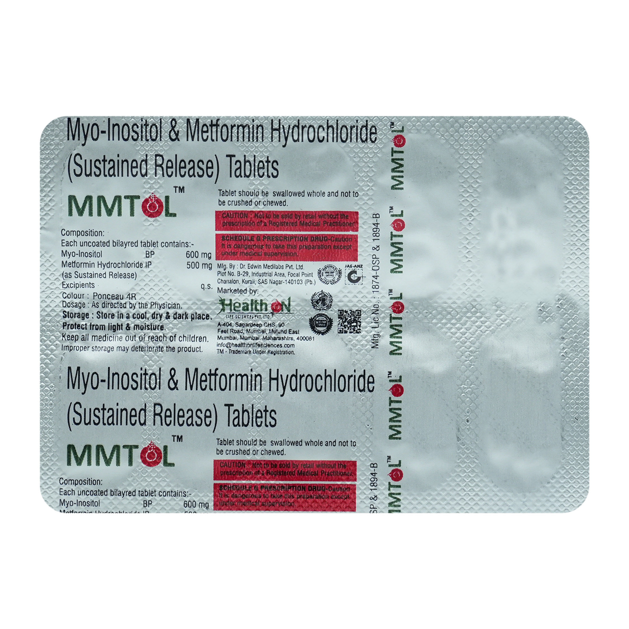 Mmtol 600/500 Tablet 10's, Pack of 10 TabletS Mmtol 600/500 Tablet 10's, Pack of 10 TabletS