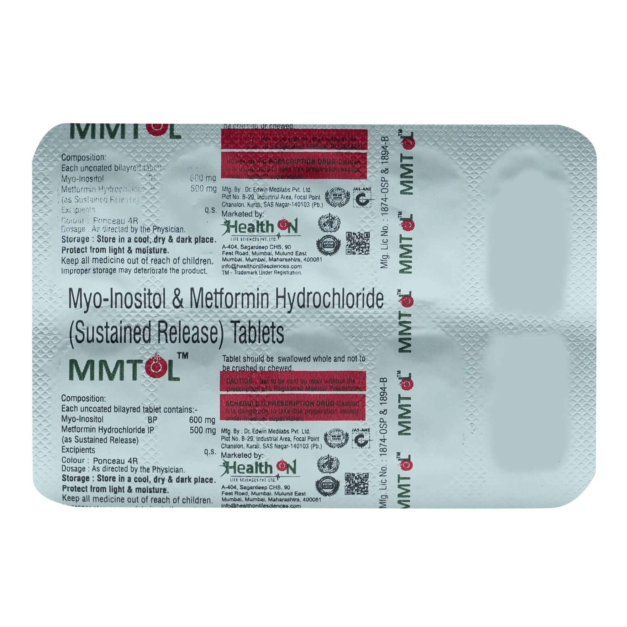 Mmtol 600/500 Tablet 10's, Pack of 10 TabletS Mmtol 600/500 Tablet 10's, Pack of 10 TabletS