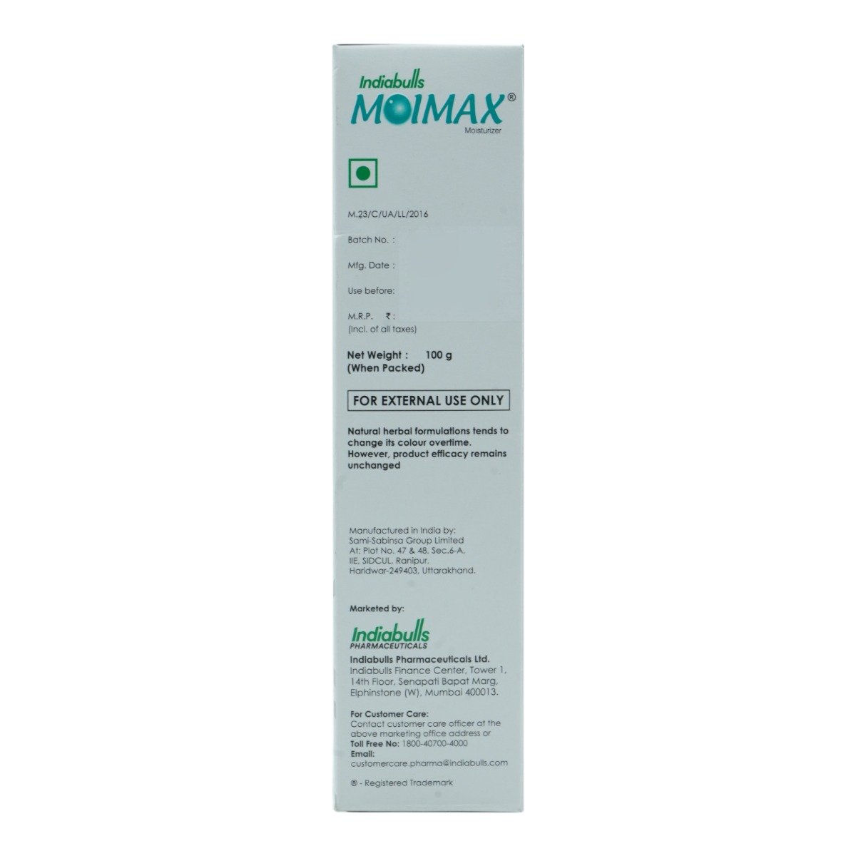 Moimax Moisturizer Cream 100 gm, Pack of 1 Moimax Moisturizer Cream 100 gm, Pack of 1