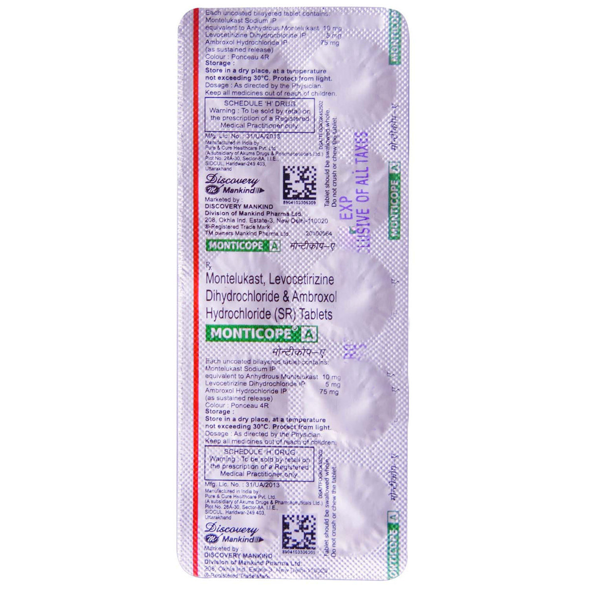 Monticope A Tablet 10's, Pack of 10 TABLETS Monticope A Tablet 10's, Pack of 10 TABLETS