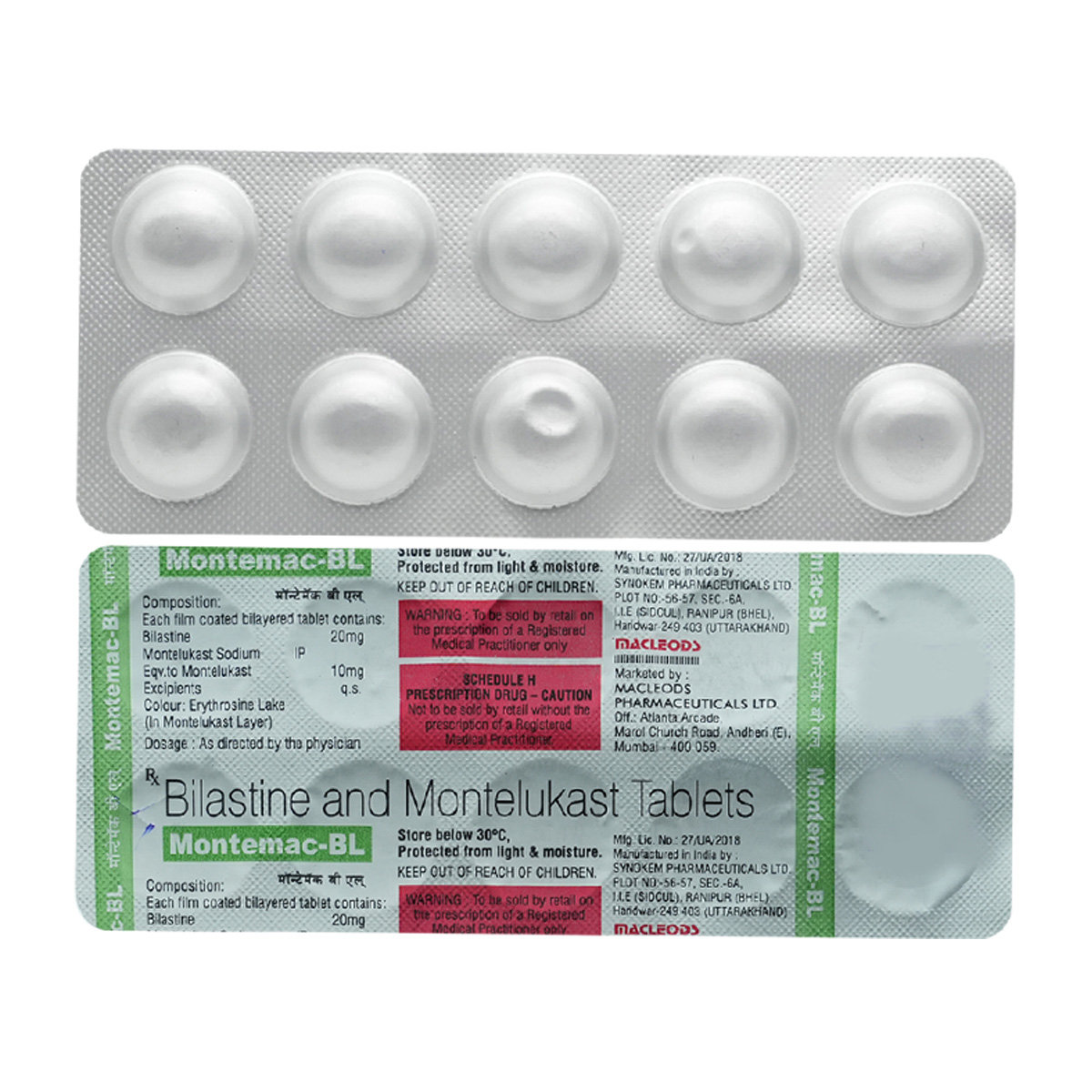 Montemac BL Tablet 10's, Pack of 10 TABLETS Montemac BL Tablet 10's, Pack of 10 TABLETS