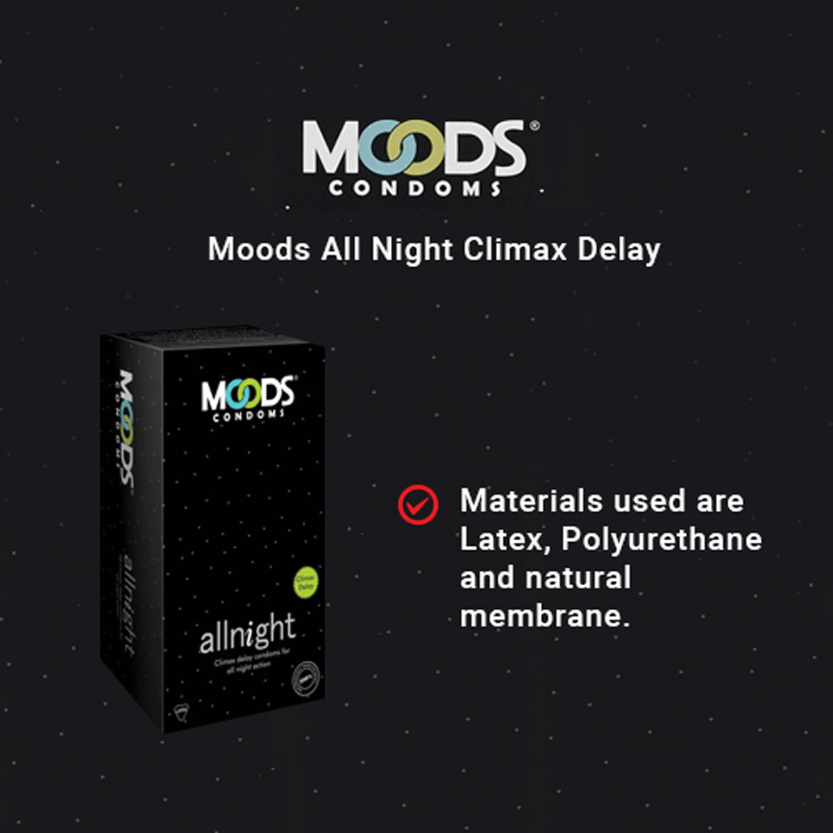 Moods Allnight Condoms, 20 Count, Pack of 1 Moods Allnight Condoms, 20 Count, Pack of 1