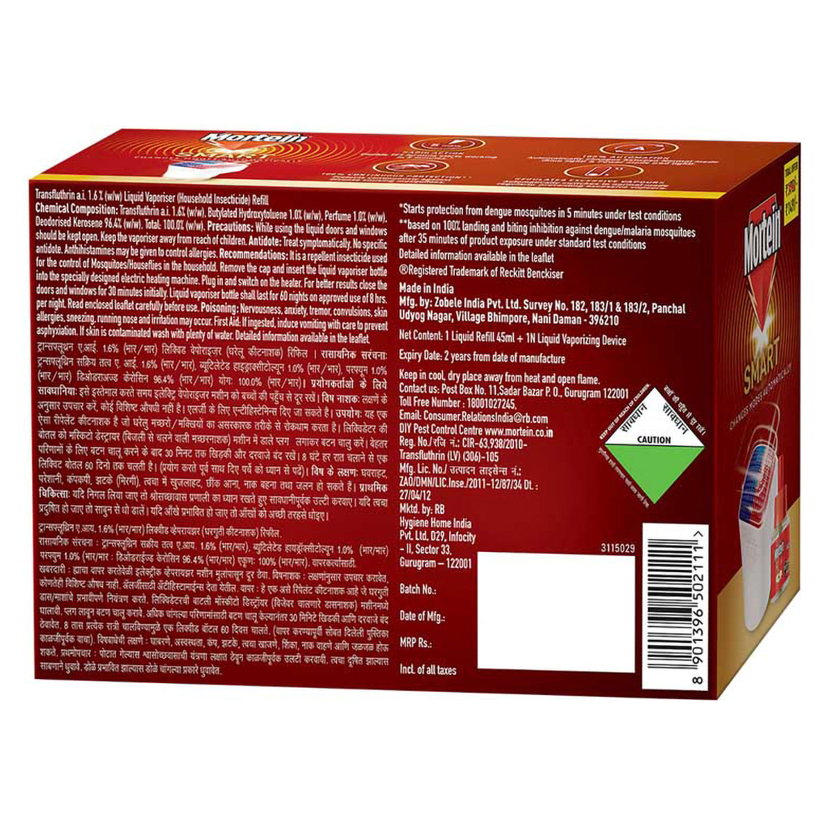 Mortein Smart Machine & Refill (45 ml), 1 Kit, Pack of 1 Mortein Smart Machine & Refill (45 ml), 1 Kit, Pack of 1