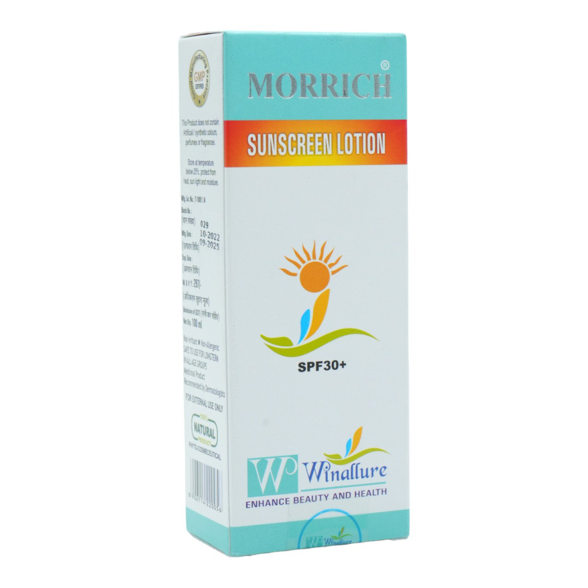 Morrich SPF 30+ Sunscreen Lotion 100 ml, Pack of 1 Morrich SPF 30+ Sunscreen Lotion 100 ml, Pack of 1