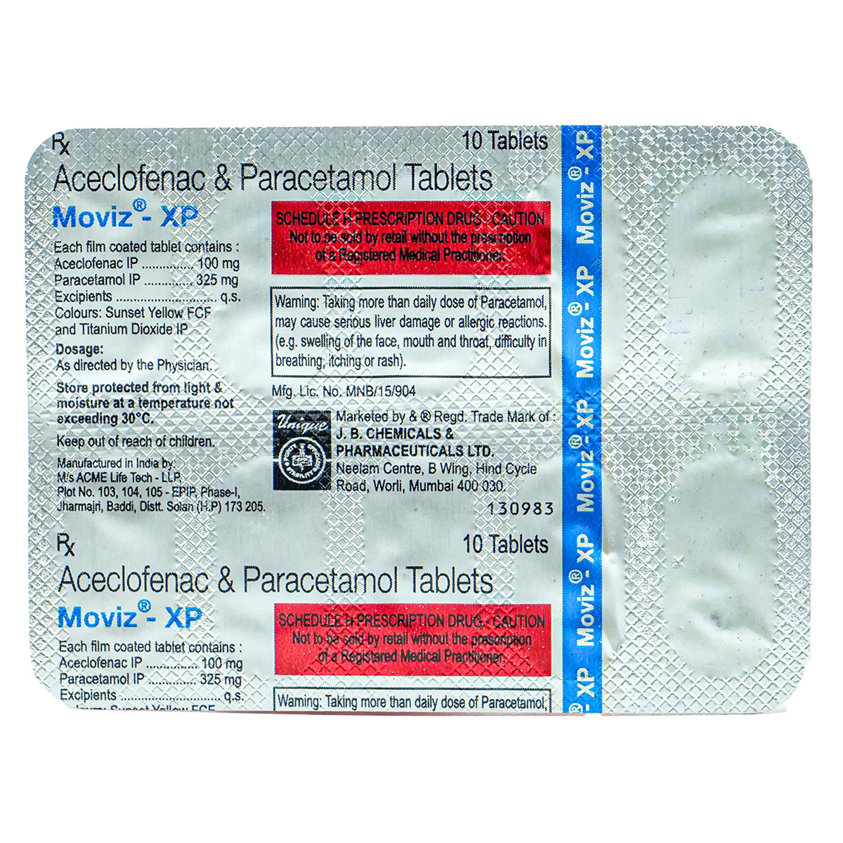 MOVIZ XP TABLET, Pack of 10 TabletS MOVIZ XP TABLET, Pack of 10 TabletS